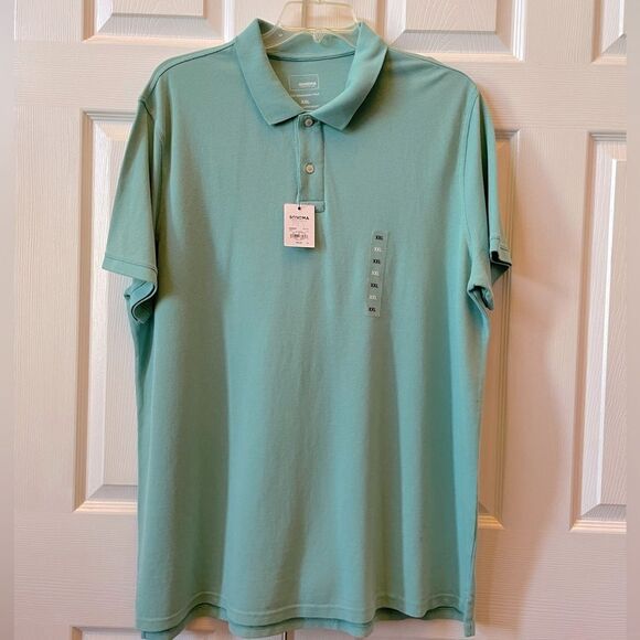 SEA-FOAM GREEN SUN-WASHED POLO XXL 100% COTTON NWT - Picture 1 of 4